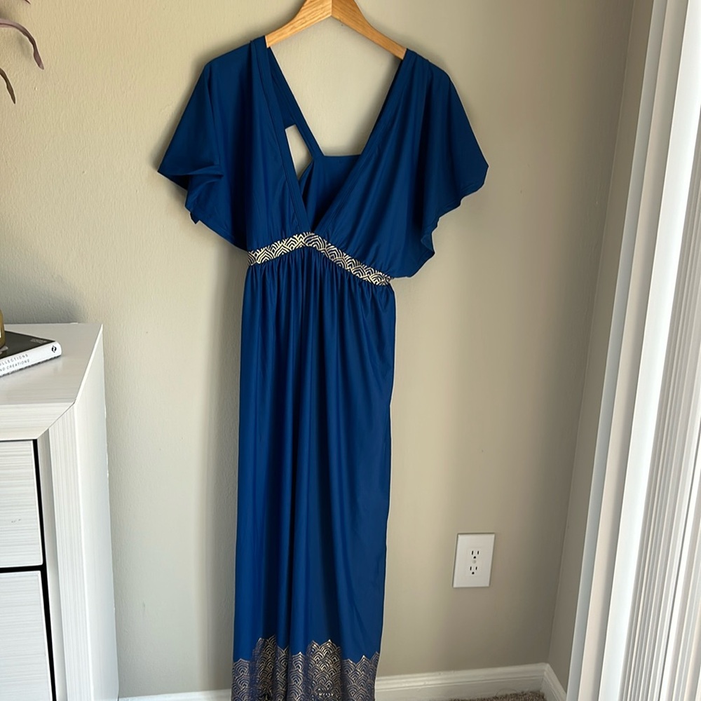 Cabana Life Deep V Flutter Maxi Dress